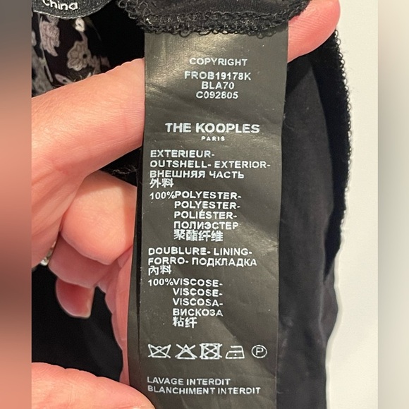 The Kooples Black and White Dainty Print Dress size 2 EUC - Picture 7 of 9